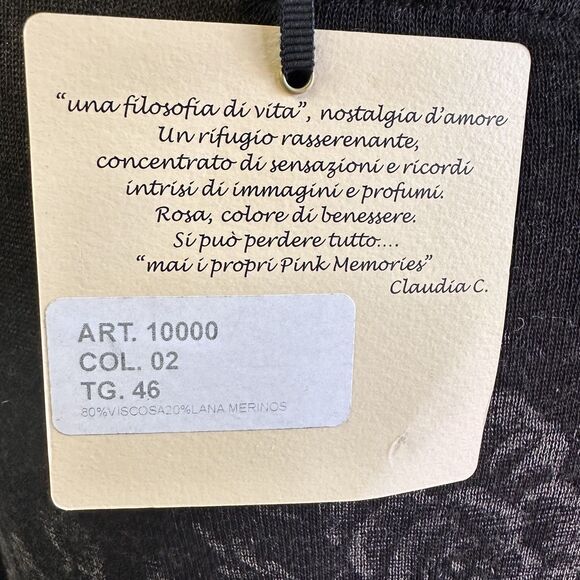 Pink Memories Women's Black Floral Long Sleeve Light Knit Sweater Top Sz 10/46 - Picture 6 of 13